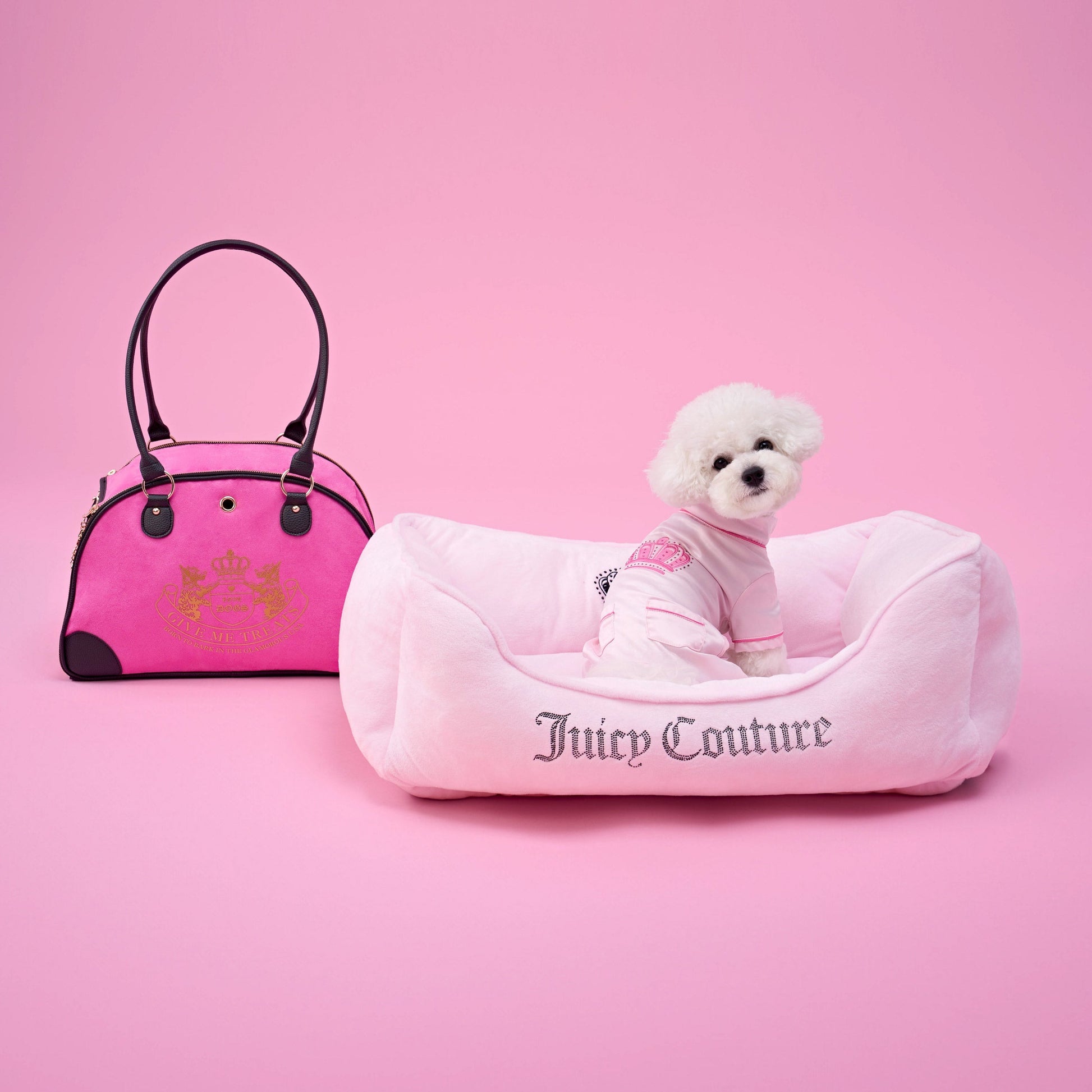 Juicy Couture Pet Silky Satin Pajamas - Black - Juicy Couture