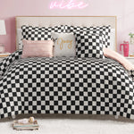 Checkerboard Reversible Comforter Set - Black/White - Juicy Couture