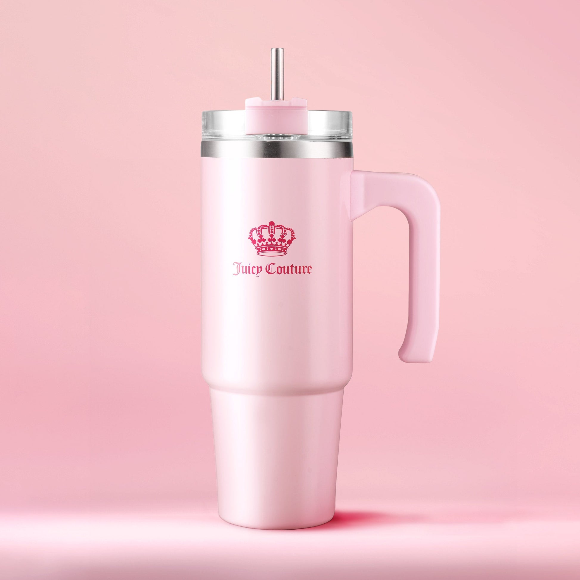 Glam Logo Stainless Steel Water Bottle - Pink Marshmallow - Juicy Couture