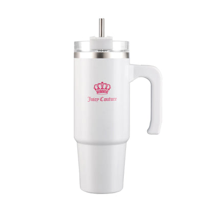Glam Logo Stainless Steel Water Bottle - Pure White - Juicy Couture