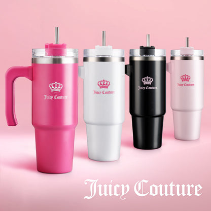 Glam Logo Stainless Steel Water Bottle - Pure White - Juicy Couture