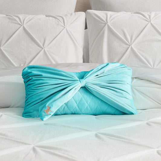 Velvet Bow Decorative Pillow - Blue Crush - Juicy Couture