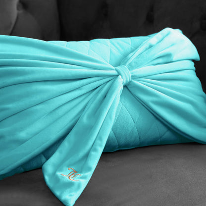 Velvet Bow Decorative Pillow - Blue Crush - Juicy Couture