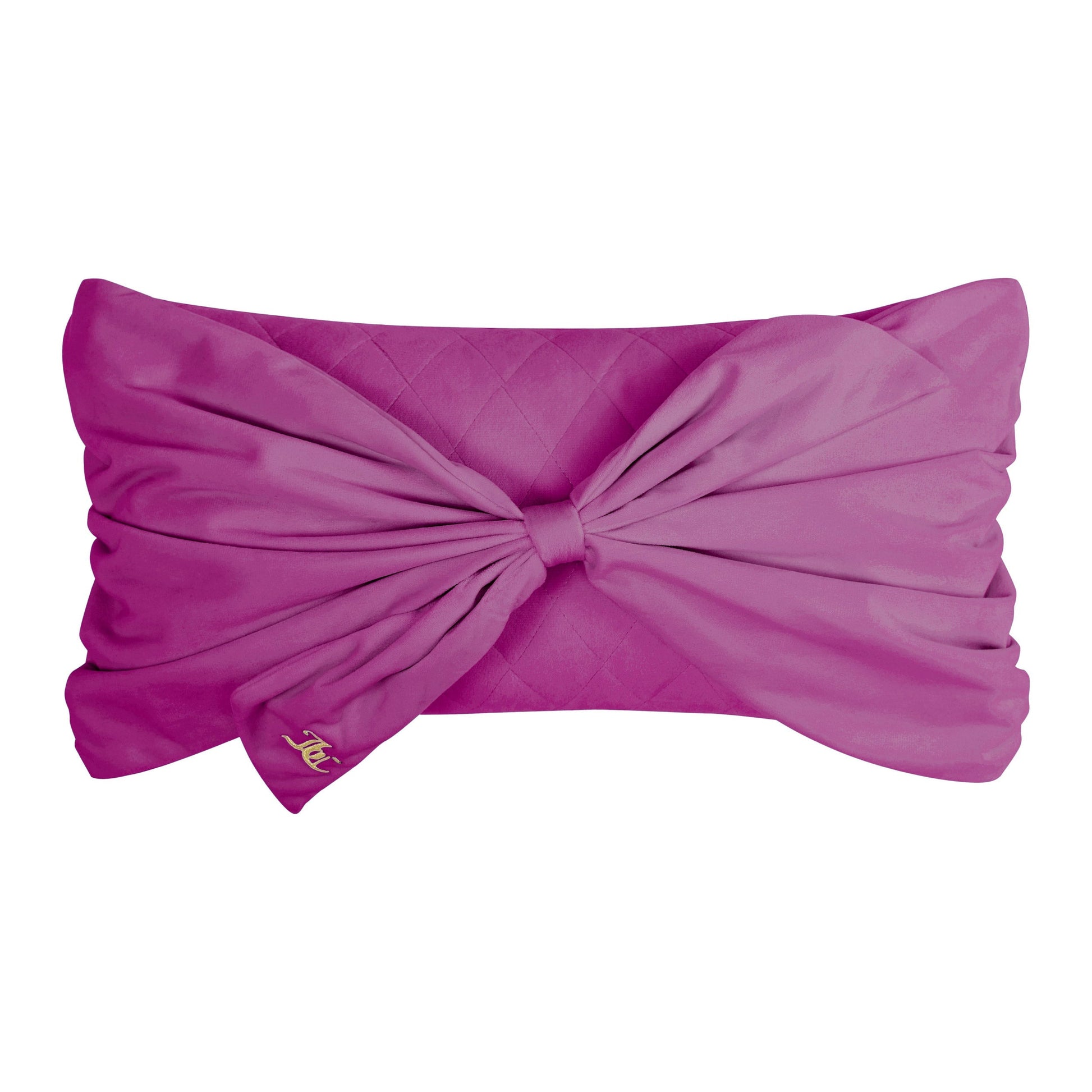 Velvet Bow Decorative Pillow - Electric Violet Purple - Juicy Couture