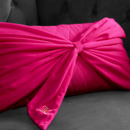 Velvet Bow Decorative Pillow - Hot Pink - Juicy Couture
