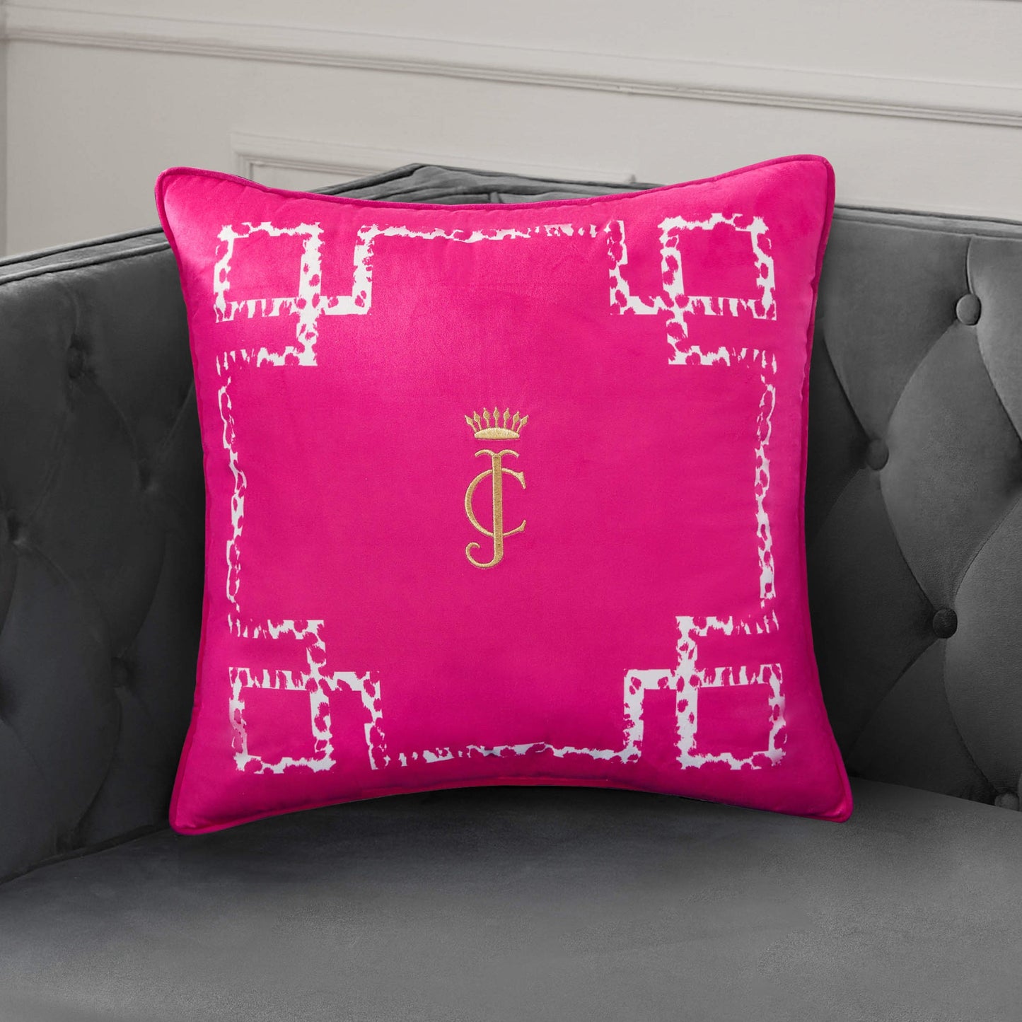 Velvet Lattice Pillow - Hot Pink - Juicy Couture