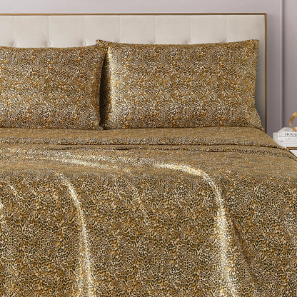 Solid Satin Sheet Set - Monica Leopard - Juicy Couture