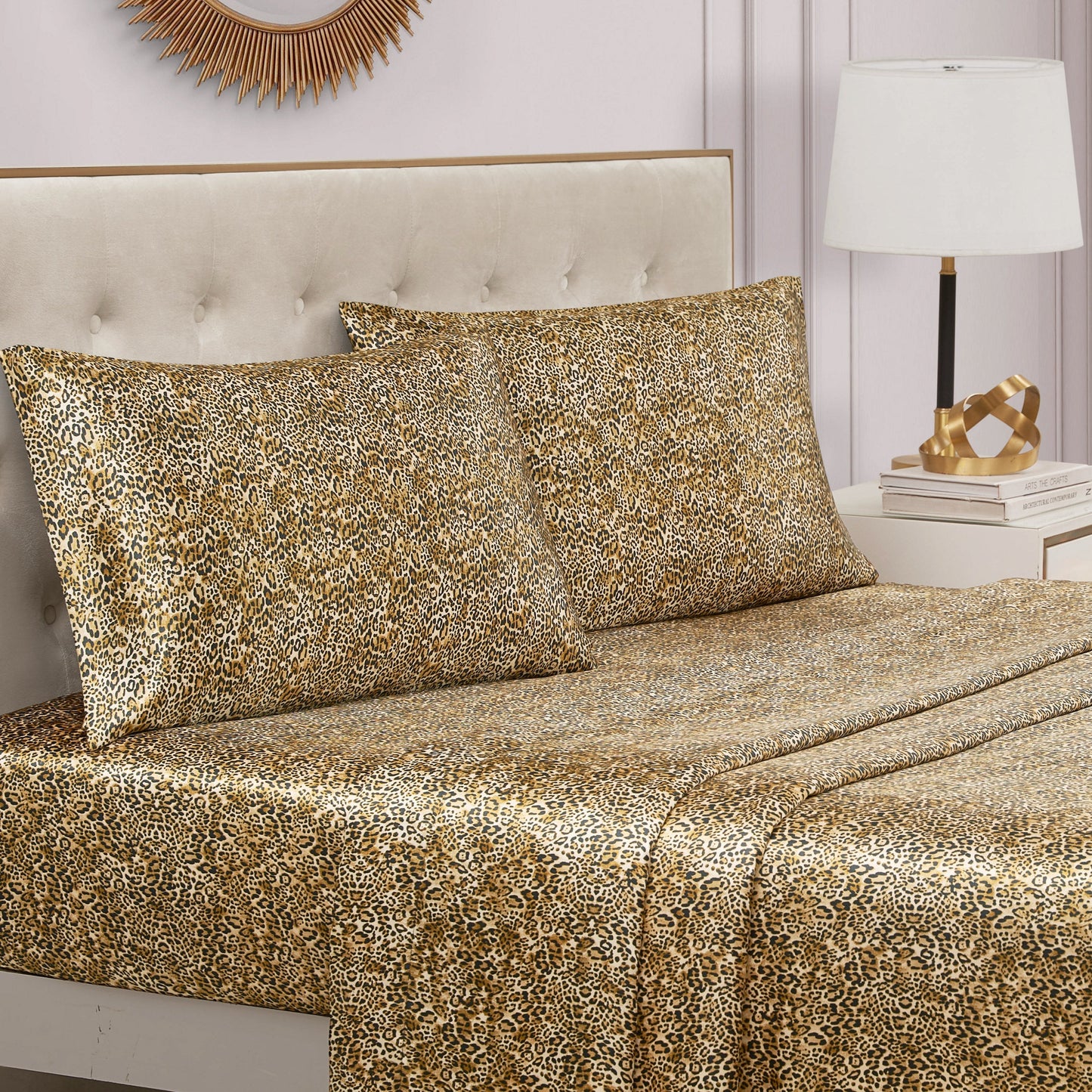 Solid Satin Sheet Set - Monica Leopard - Juicy Couture