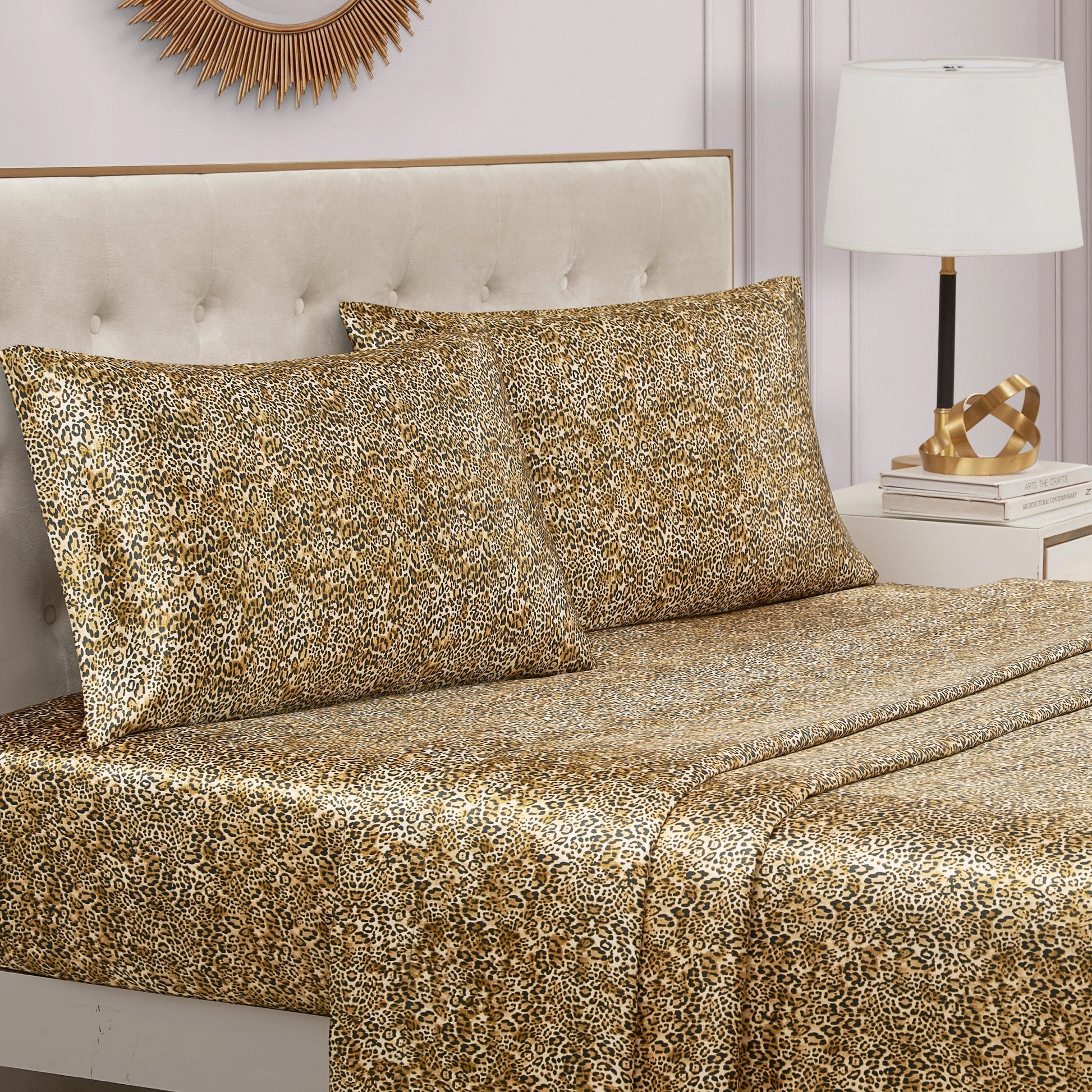 Solid Satin Sheet Set - Monica Leopard - Juicy Couture