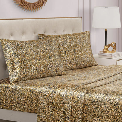 Solid Satin Sheet Set - Monica Leopard - Juicy Couture