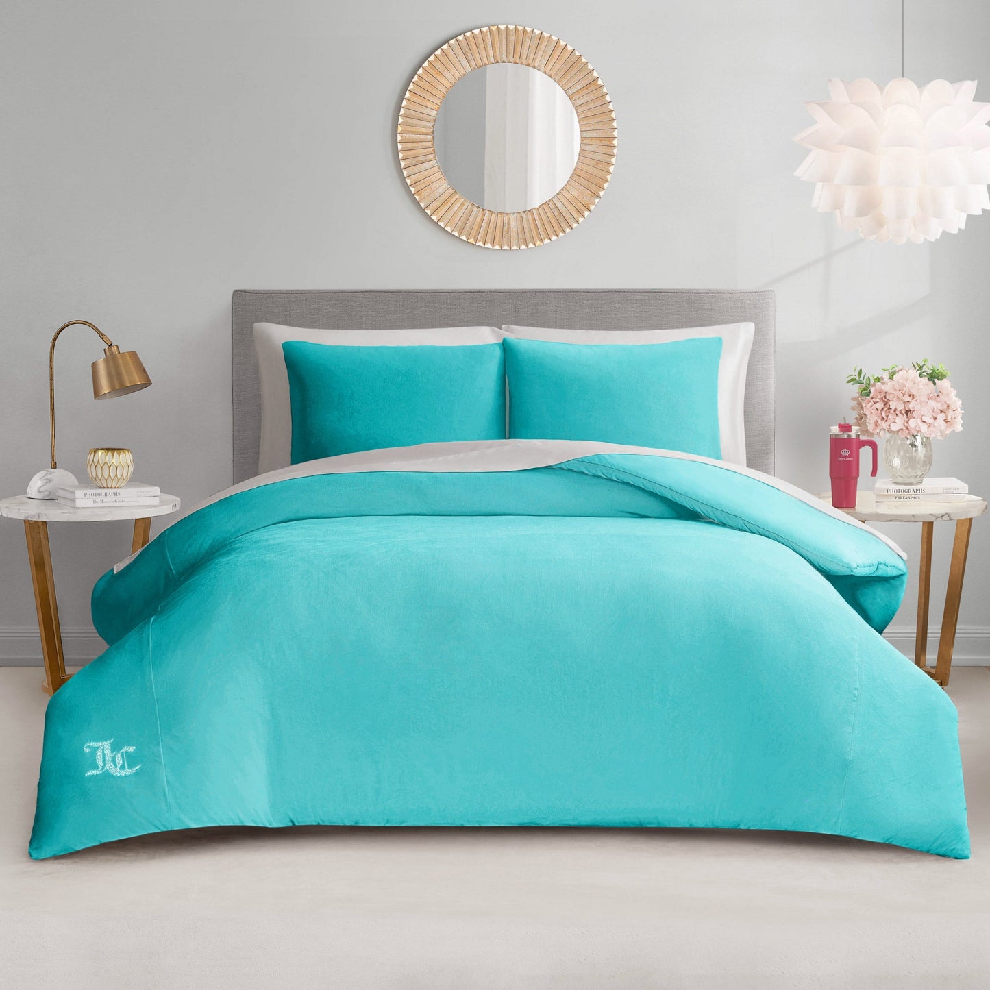 Velour Comforter Set - Blue Crush - Juicy Couture