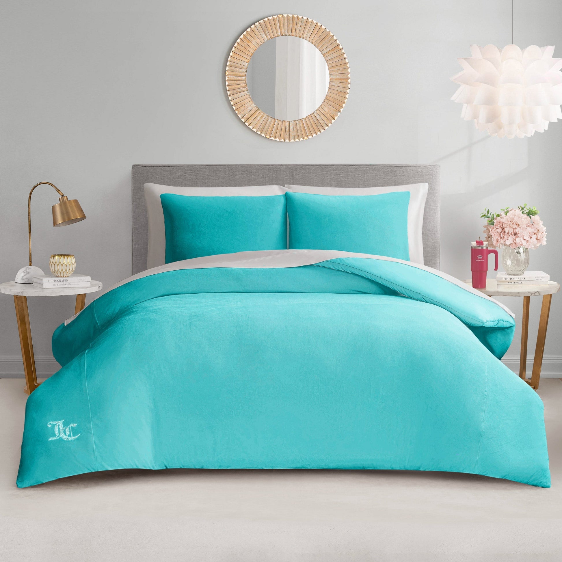 Velour Comforter Set - Blue Crush - Juicy Couture