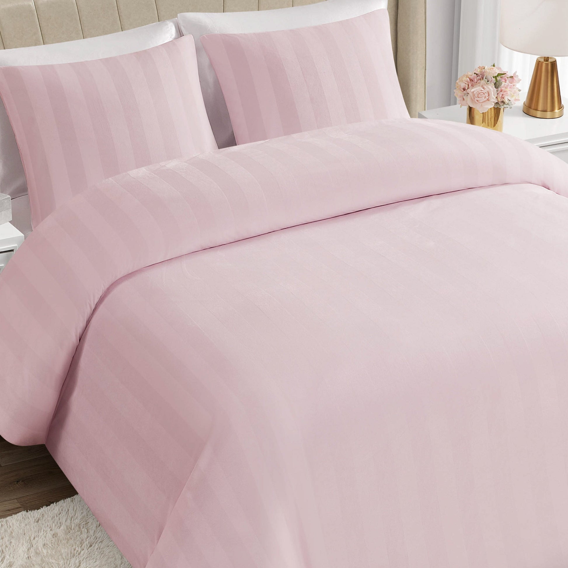 Jenny Velour Striped Jacquard Comforter Set - Light Pink - Juicy Couture