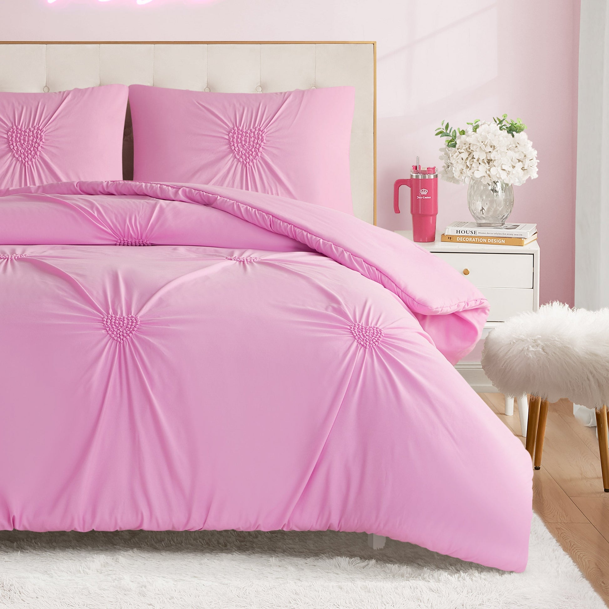 Amora Gathered Heart Comforter Set - Lilac Sachet - Juicy Couture