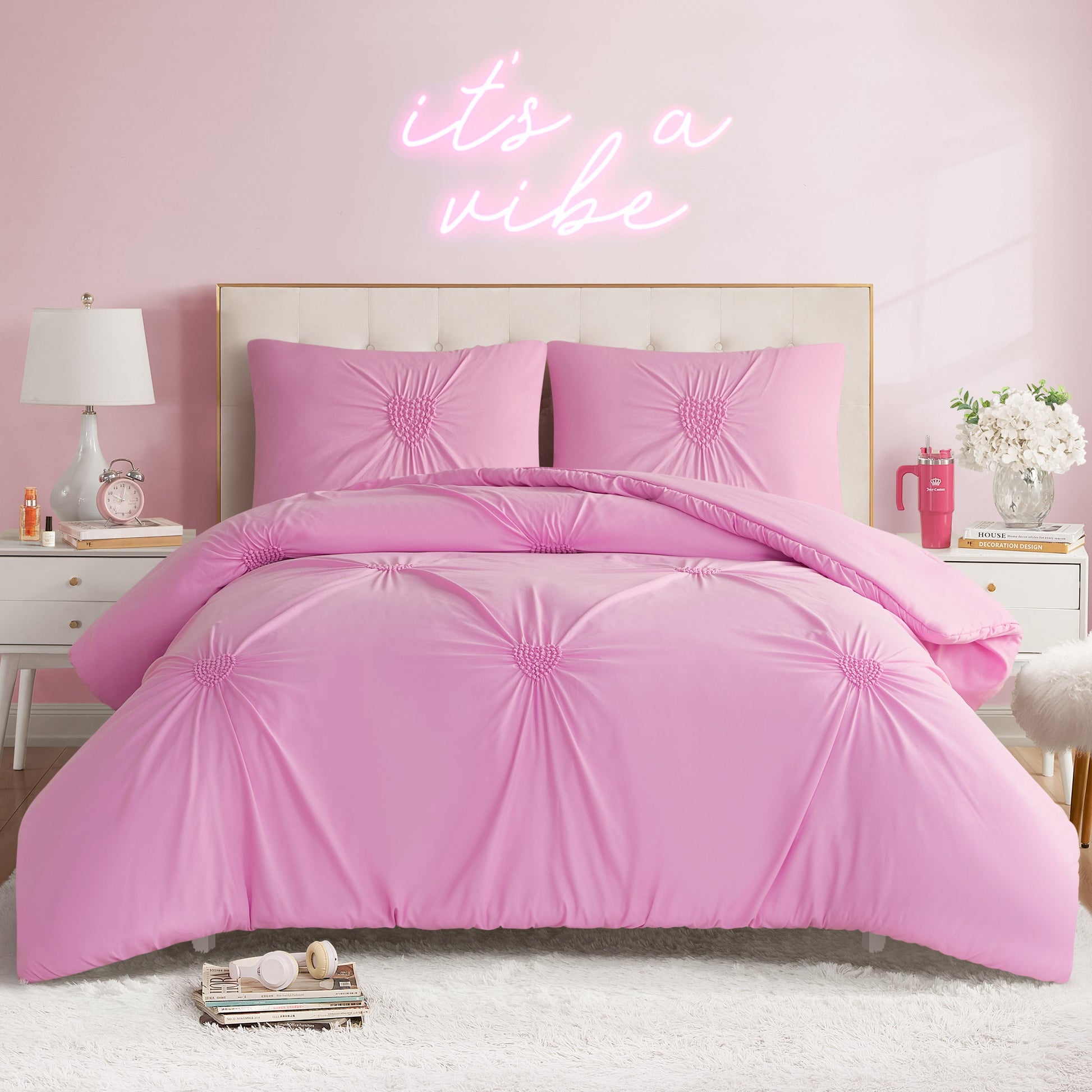 Amora Gathered Heart Comforter Set - Lilac Sachet - Juicy Couture
