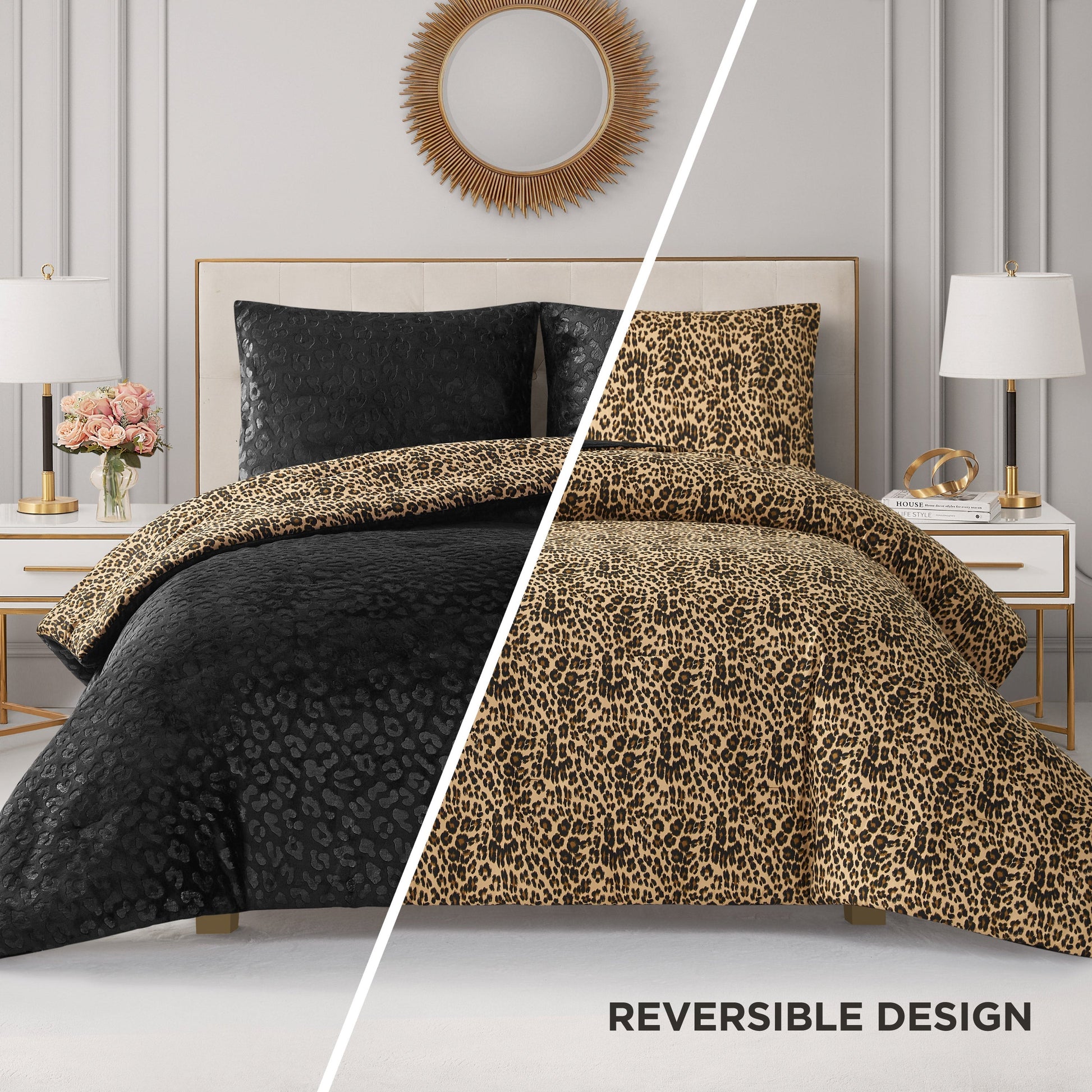 Embossed Leopard Reversible Comforter Set - Leopard - Juicy Couture
