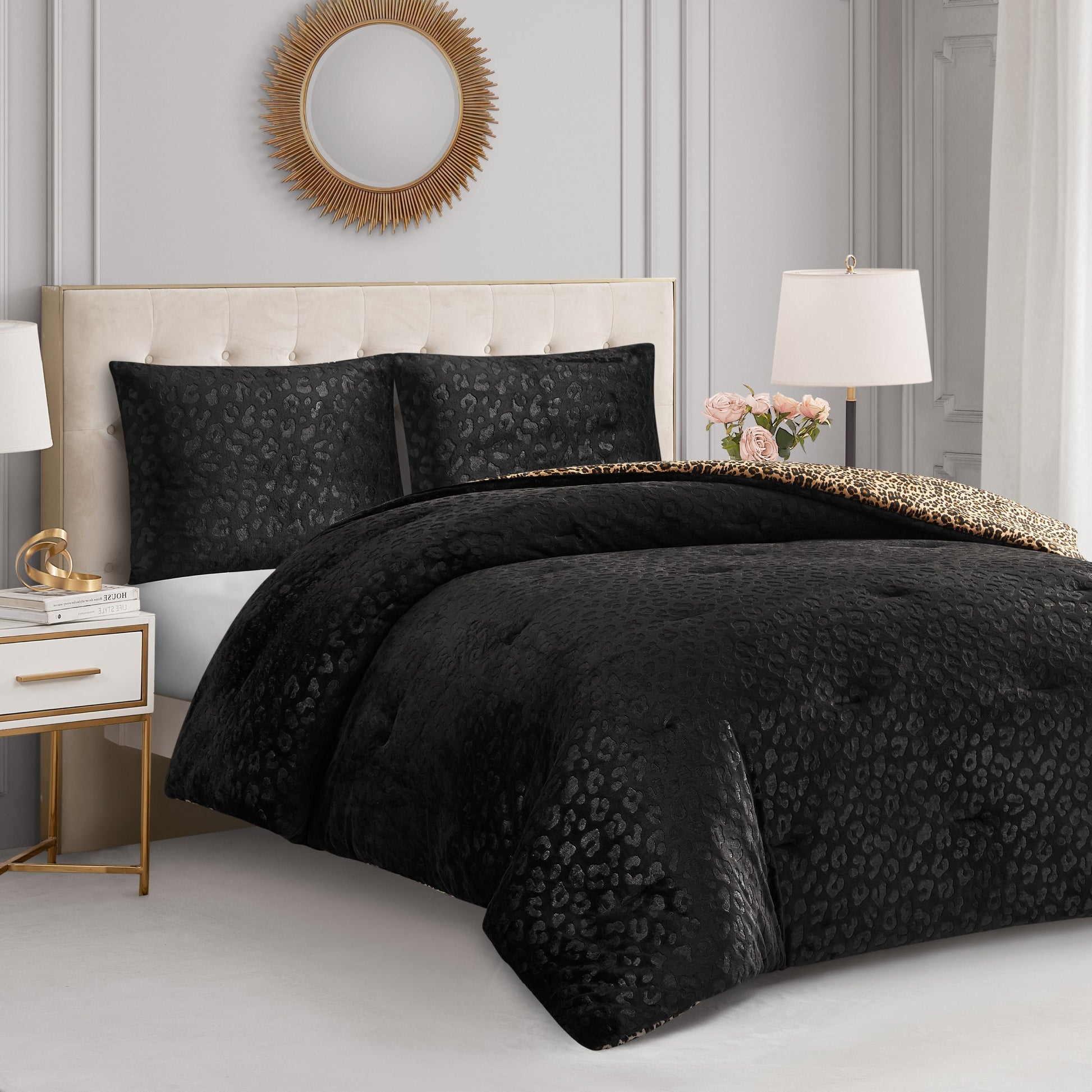 Embossed Leopard Reversible Comforter Set - Leopard - Juicy Couture