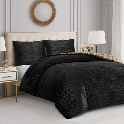 Embossed Leopard Reversible Comforter Set - Leopard - Juicy Couture