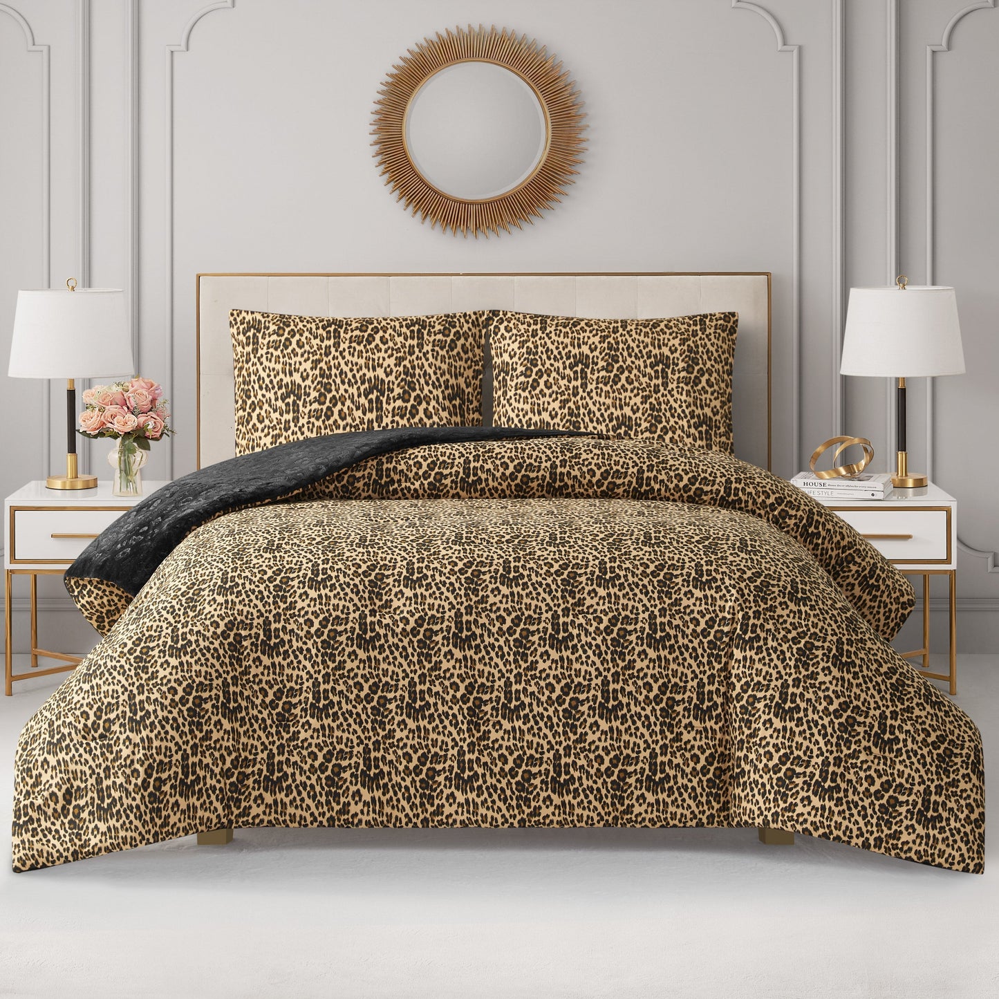 Embossed Leopard Reversible Comforter Set - Leopard - Juicy Couture