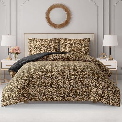 Embossed Leopard Reversible Comforter Set - Leopard - Juicy Couture