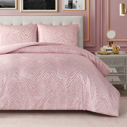 Sparkle Zebra Jacquard Comforter Set - Pink Marshmallow - Juicy Couture