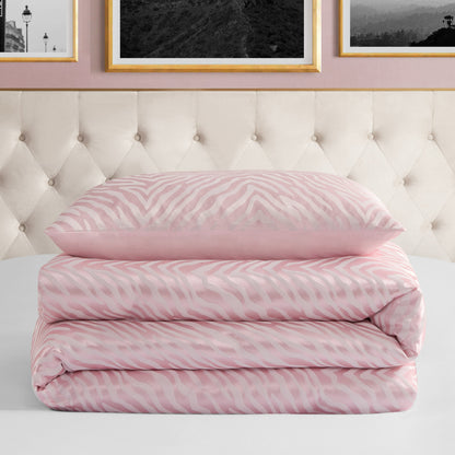 Sparkle Zebra Jacquard Comforter Set - Pink Marshmallow - Juicy Couture
