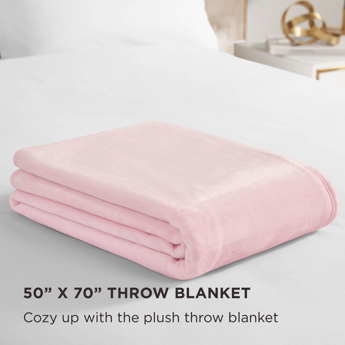 Solid Plush Throw Blanket - Pink Marshmallow - Juicy Couture
