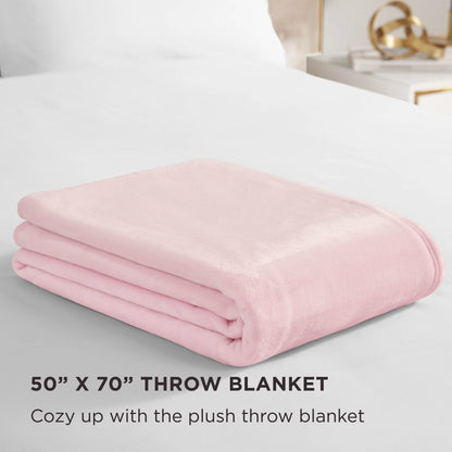 Solid Plush Throw Blanket - Pink Marshmallow - Juicy Couture