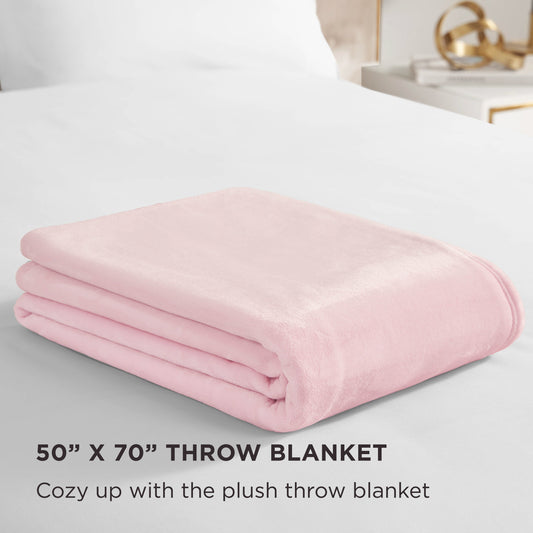 Solid Plush Throw Blanket - Pink Marshmallow - Juicy Couture