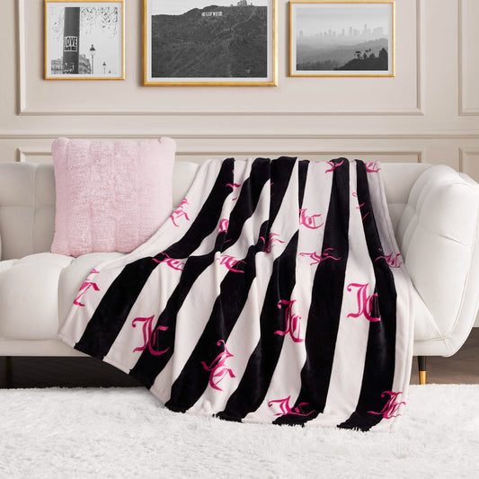 Cabana Plush Blanket - Black - Juicy Couture