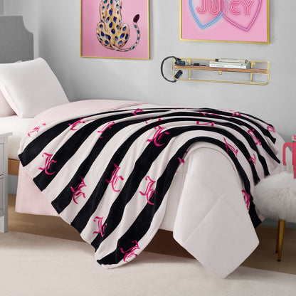 Cabana Plush Blanket - Black - Juicy Couture