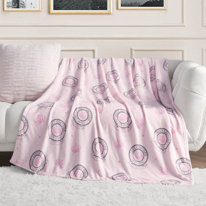 Plush Throw Blanket - Juicy Emblem Light Pink - Juicy Couture