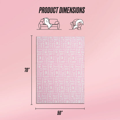 Plush Throw Blanket - Juicy Words Pink - Juicy Couture