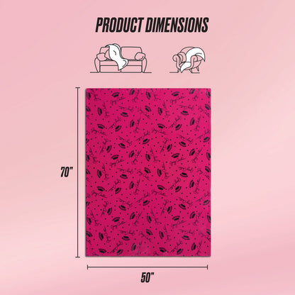 Plush Throw Blanket - Crown Script Hot Pink - Juicy Couture