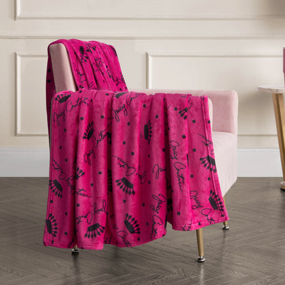Plush Throw Blanket - Crown Script Hot Pink - Juicy Couture
