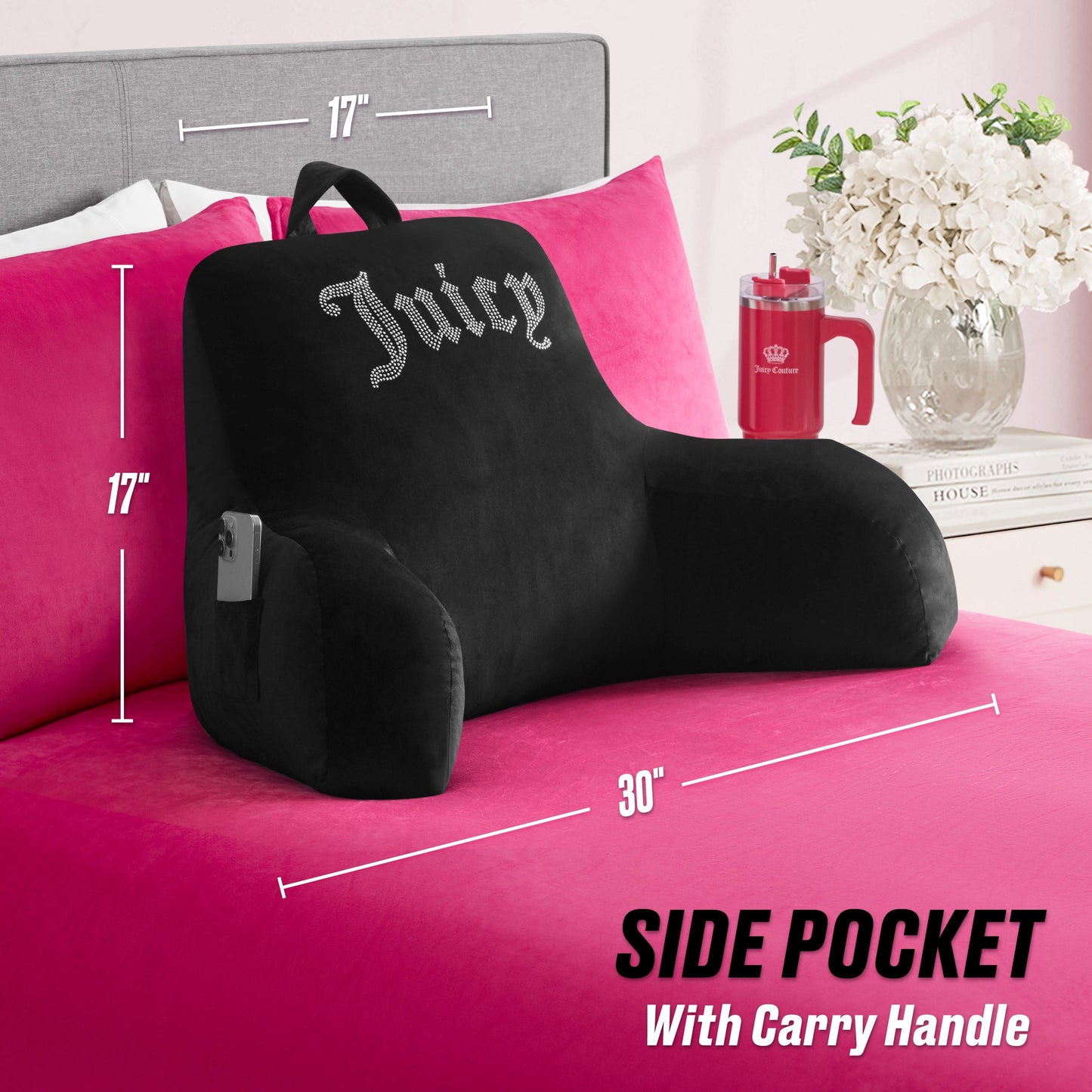 Backrest Pillow - Jet Black - Juicy Couture