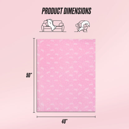 Plush Baby Throw Blanket - Crown Polka Dots Pink - Juicy Couture