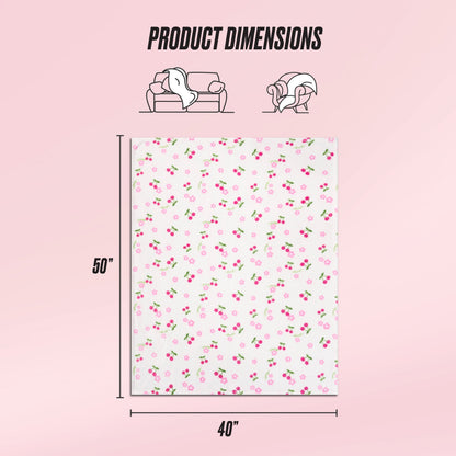 Plush Baby Throw Blanket - Daisy Cherries White - Juicy Couture