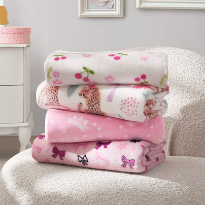 Plush Baby Throw Blanket - Juicy Ribbon Pink - Juicy Couture