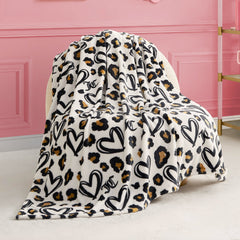 Doodle Cheetah Heart White