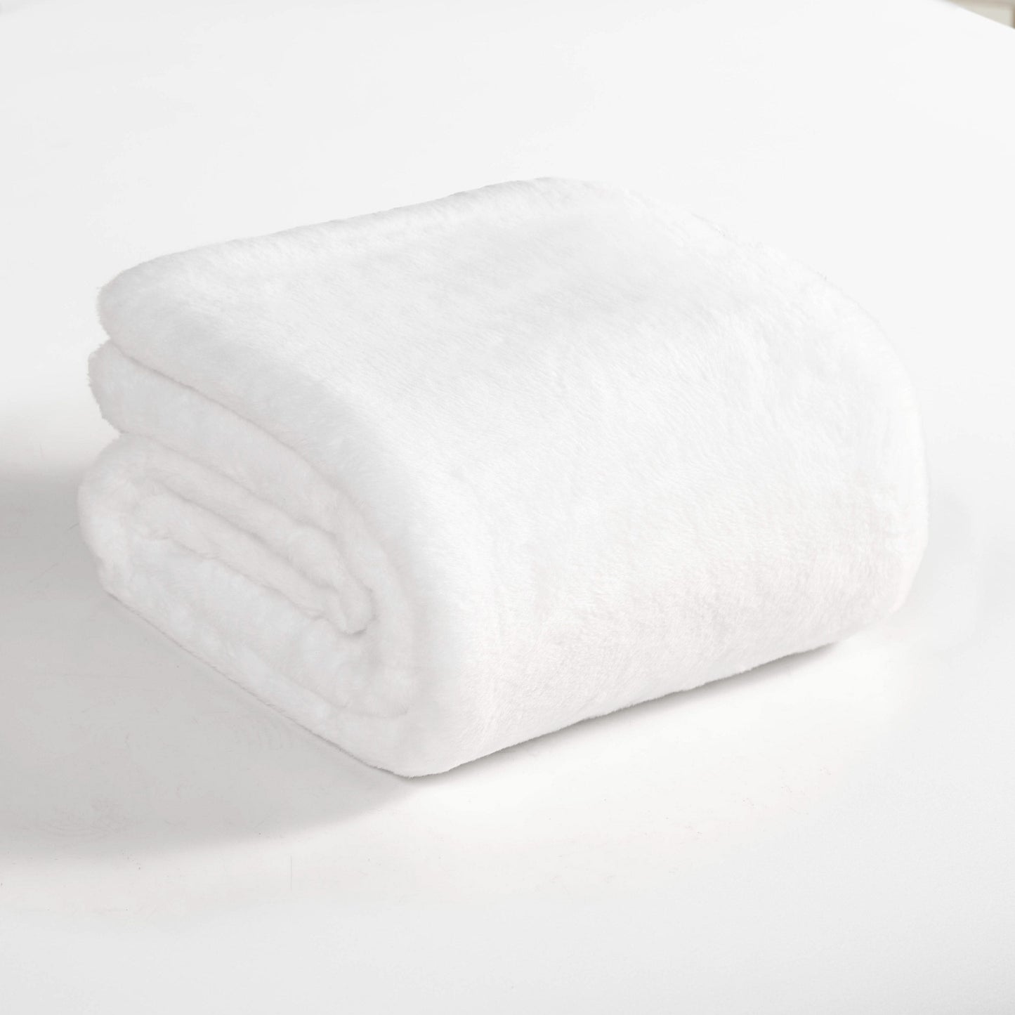 Solid Rabbit Mink Faux Fur Throw Blanket - White - Juicy Couture