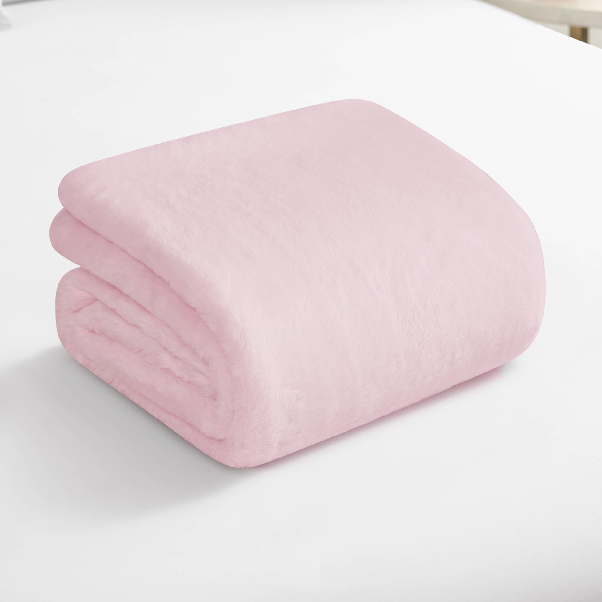 Solid Rabbit Mink Faux Fur Throw Blanket - Light Pink - Juicy Couture