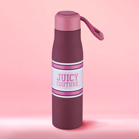 Luxe Loop Hydration Stainless Steel Tumbler - Varsity Logo Burgundy - Juicy Couture
