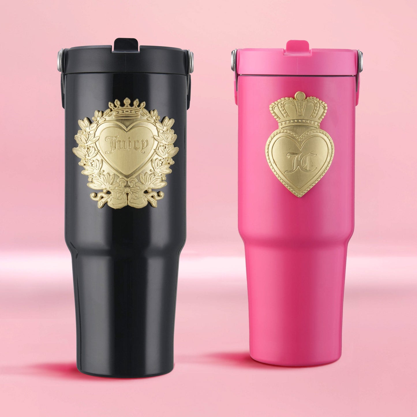 Flip & Sip Hydration Stainless Steel Tumbler - Black - Juicy Couture