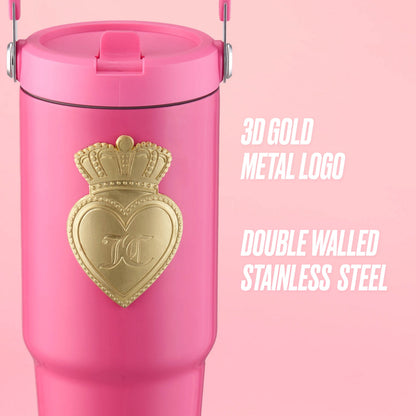 Flip & Sip Hydration Stainless Steel Tumbler - Hot Pink - Juicy Couture