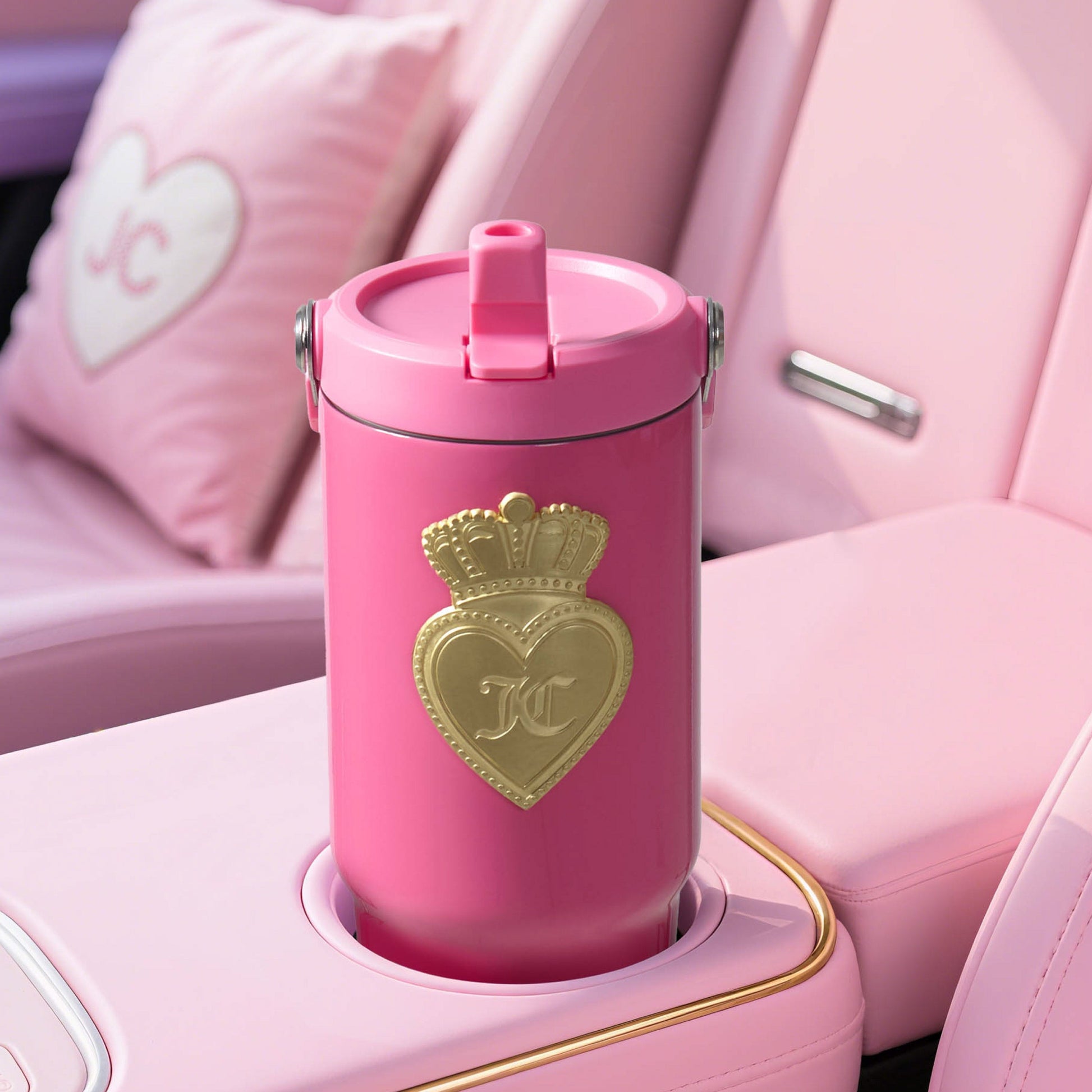 Flip & Sip Hydration Stainless Steel Tumbler - Hot Pink - Juicy Couture