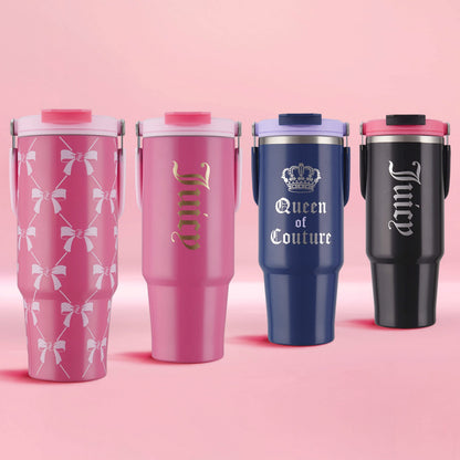 Flip Fusion Hydration Stainless Steel Tumbler - Black - Juicy Couture