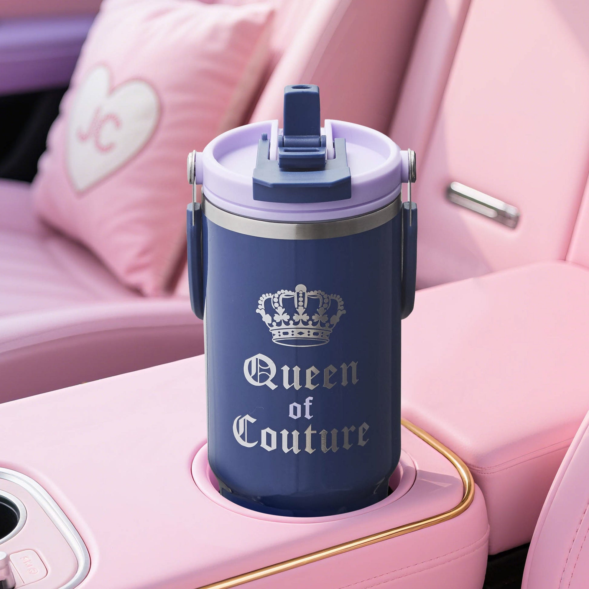 Flip Fusion Hydration Stainless Steel Tumbler - Navy - Juicy Couture