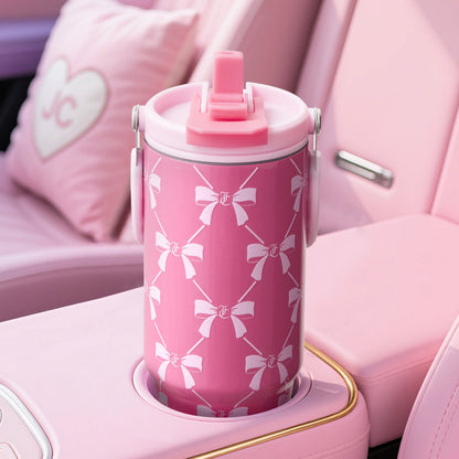 Flip Fusion Hydration Stainless Steel Tumbler - Pink Bows - Juicy Couture