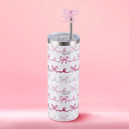 Glam Slip Hydration Stainless Steel Tumbler - Pink Doodle Bows - Juicy Couture